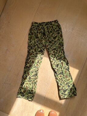 Vintage Duck Hunter Camo Cargo Pants Military Workwear Green Brown M